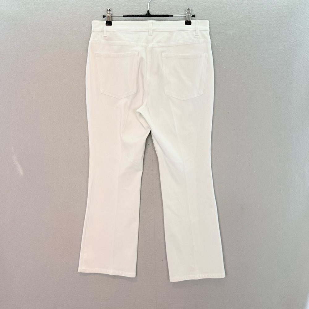 Theory - women’s white cotton blend regular waist straight cropped pants size 8 - Picture 4 of 5